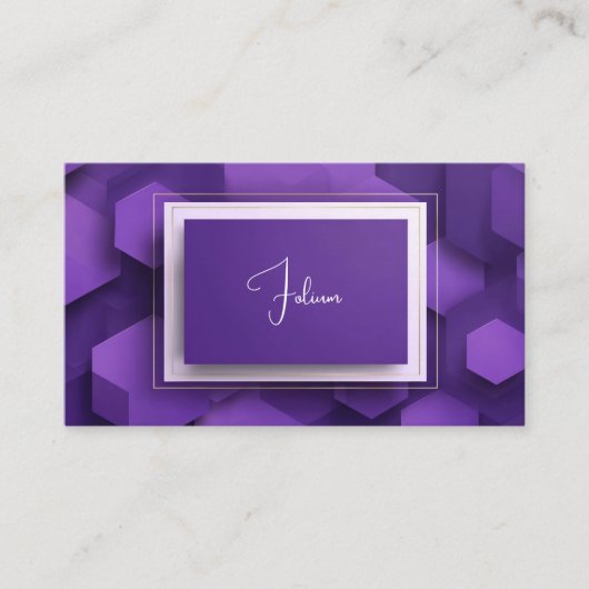 Carte De Visite Entreprise moderne 3D géométrique violet (Devant)