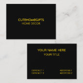 Carte De Visite Entreprise moderne Black Elegant (Devant / Derrière)