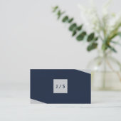 Carte De Visite Entreprise moderne bleu foncé et gris clair (Debout devant)