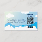 Carte De Visite Entreprise moderne de garde d'enfants | Babysitter (Dos)