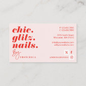 Carte De Visite Entreprise moderne de salon de manucure minimalist (Dos)