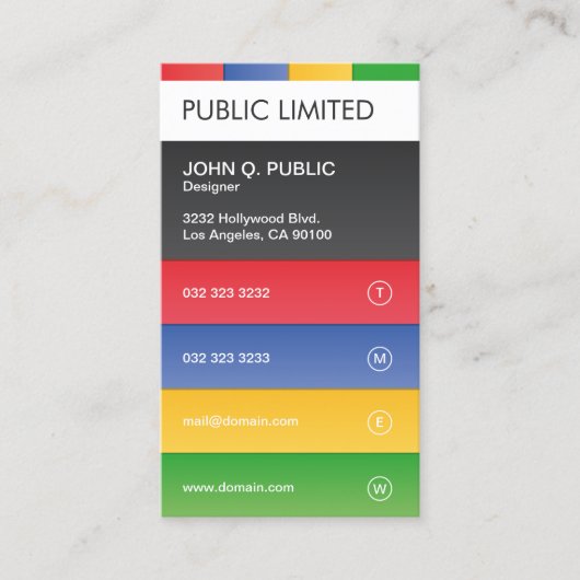 Carte De Visite Entreprise moderne et colorée (Devant)