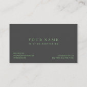 Carte De Visite Entreprise moderne Gris & Vert Professionnel (Dos)