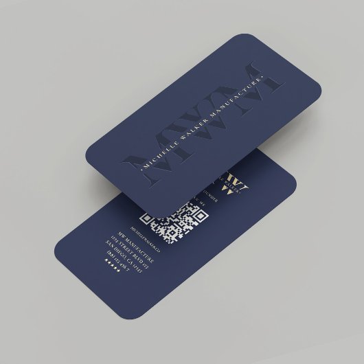 Carte De Visite Entreprise moderne Monogramme Blue Professional