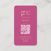 Carte De Visite Entreprise moderne Monogramme Or Initiales rose (Dos)