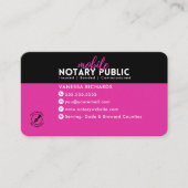 Carte De Visite Entreprise moderne Noir Rose Notaire Signature Cod (Devant)