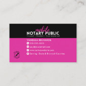 Carte De Visite Entreprise moderne Noir Rose Notaire Signature Cod (Devant)