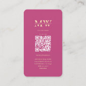 Carte De Visite Entreprise moderne Pink Monogramme Marketing (Dos)