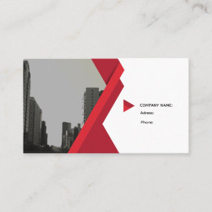 Carte de Visite Entreprise Moderne Rouge Gris