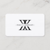 Carte De Visite Entreprise Monogramme Logo X Blanc Simple Moderne (Devant)