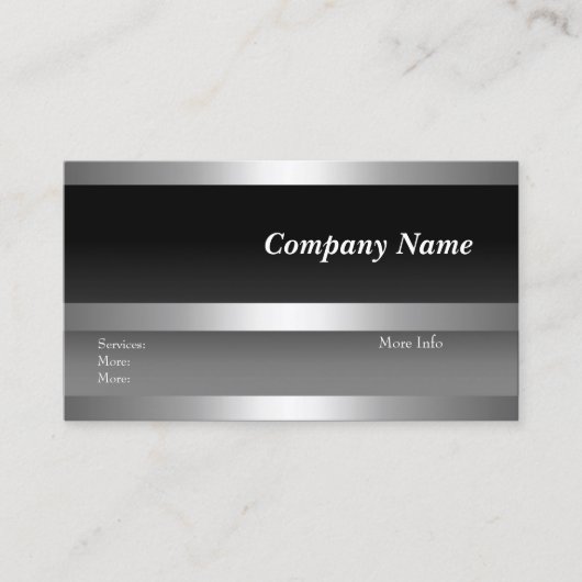 Carte de visite entreprise Noir Argent Blanc (Devant)