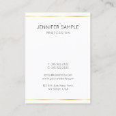 Carte De Visite Entreprise Or Blanc moderne Elégant Vertical (Dos)