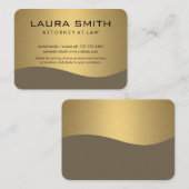 Carte De Visite Entreprise / Or métal élégant (Devant / Derrière)