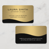 Carte De Visite Entreprise / Or métal élégant (Devant / Derrière)