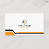 Carte De Visite Entreprise Orange et Blanc Propre et Moderne (Dos)