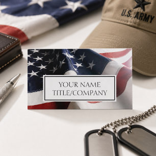 Carte De Visite Entreprise patriotique Nom de l'entreprise Drapeau