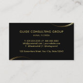 Carte De Visite Entreprise professionnelle Black and Gold personna (Dos)