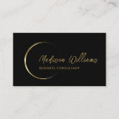 Carte De Visite Entreprise professionnelle Black and Gold personna (Devant)