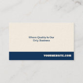 Carte De Visite Entreprise professionnelle écru bande bleue (Dos)