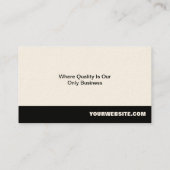 Carte De Visite Entreprise professionnelle écru bande noire (Dos)