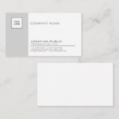 Carte De Visite Entreprise professionnelle Gris Blanc élégant (Devant / Derrière)