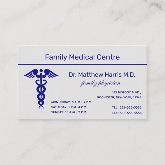 Carte De Visite Entreprise professionnelle Médicale de Caduceus (Devant)