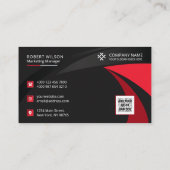 Carte De Visite Entreprise Professionnelle Moderne Noir Rouge Prem (Dos)