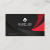 Carte De Visite Entreprise Professionnelle Moderne Noir Rouge Prem (Devant)