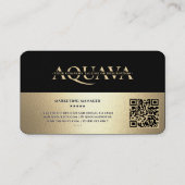 Carte De Visite Entreprise professionnelle Noir Faux Or Moderne (Dos)