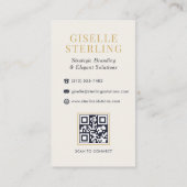 Carte de visite Entreprise QR Code Or Navy Premium (Dos)