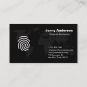 Carte De Visite Entreprise simple de marque personnalisée en noir (Dos)