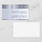 Carte De Visite Entreprise Simple Modèle Silver Créer votre propre (Devant / Derrière)