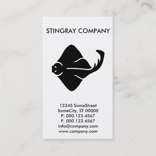 Carte De Visite entreprise stingray personnalisée (Devant)