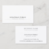 Carte De Visite Entreprise tendance Clean Plain Moderne Sophistiqu (Devant / Derrière)
