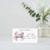 Carte De Visite Entreprise tendance de crabe d'aquarelle / Restaur (Debout devant)