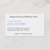 Carte De Visite Entreprises antiques de mitraille de véhicule (Dos)