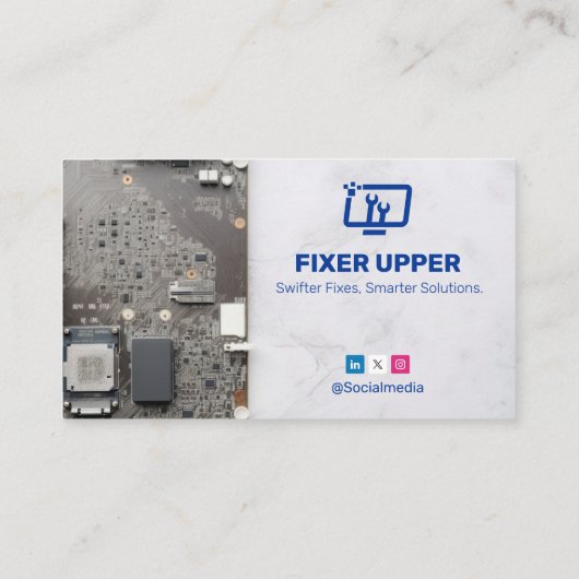 Carte De Visite Entreprises de réparation informatique | Code-barr (Dos)