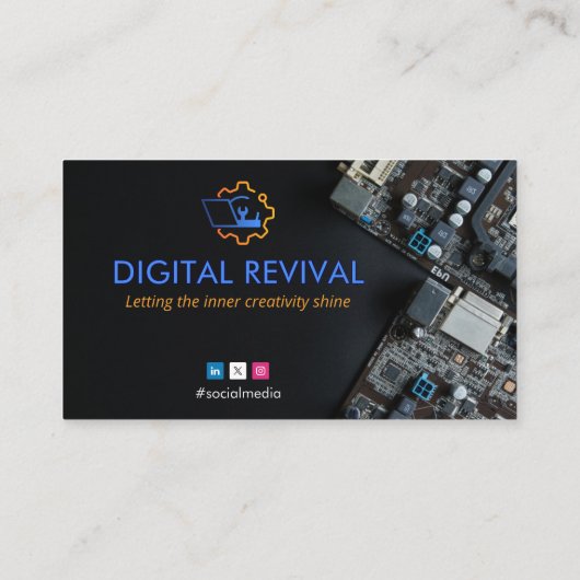 Carte De Visite Entreprises de réparation informatique | Moderne f (Dos)