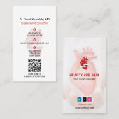 Carte De Visite Entreprises de soins cardiaques | Rouge simple (Devant / Derrière)
