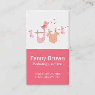 Carte De Visite Entreprises pour bébés et enfants rose