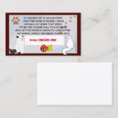 Carte De Visite Entretien avec les animaux (Devant / Derrière)