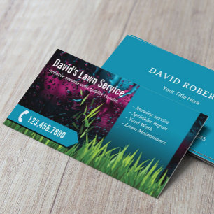 Carte De Visite Entretien de la pelouse Aménagement Turquoise mode