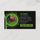 Carte De Visite Entretien de la pelouse de moulage en vert noir (Dos)