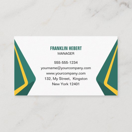 Carte De Visite Entretien de la pelouse de moulage vert et jaune (Dos)