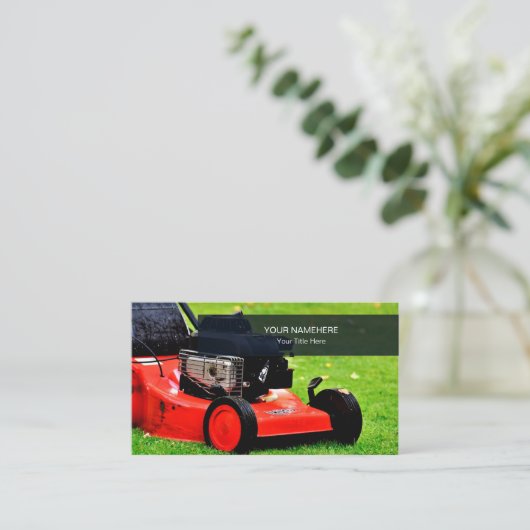 Carte De Visite Entretien de la pelouse Grass Mowing Gardener Pays (Debout devant)
