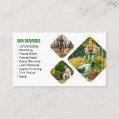 Carte De Visite Entretien de la pelouse verte et orange Aménagemen (Dos)