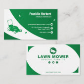 Carte De Visite Entretien de pelouse vert blanc professionnel et a (Devant / Derrière)