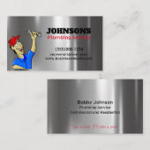 Carte De Visite Entretien en métal de clé en caoutchouc (Devant / Derrière)