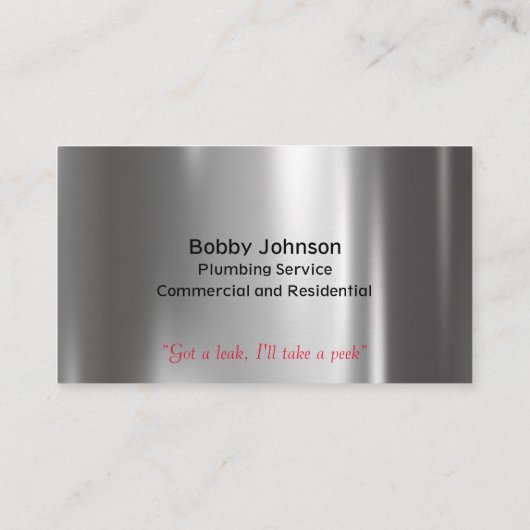 Carte De Visite Entretien en métal de clé en caoutchouc (Dos)