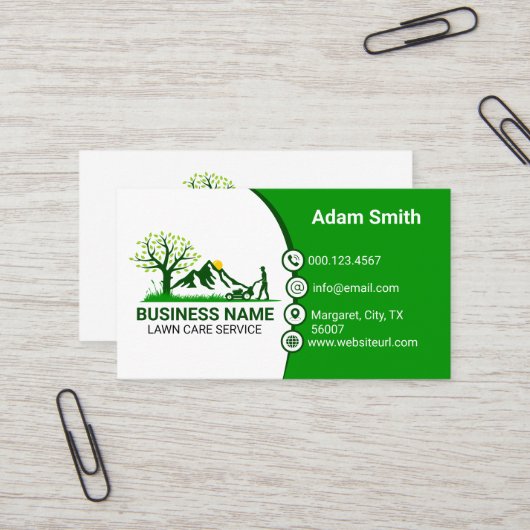 Carte De Visite Entretien professionnel de pelouse Green & Fresh Y (Devant/Arrière en situation)